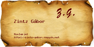 Zintz Gábor névjegykártya