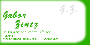 gabor zintz business card